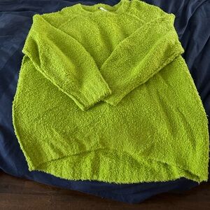 Free people fuzzy green sweater